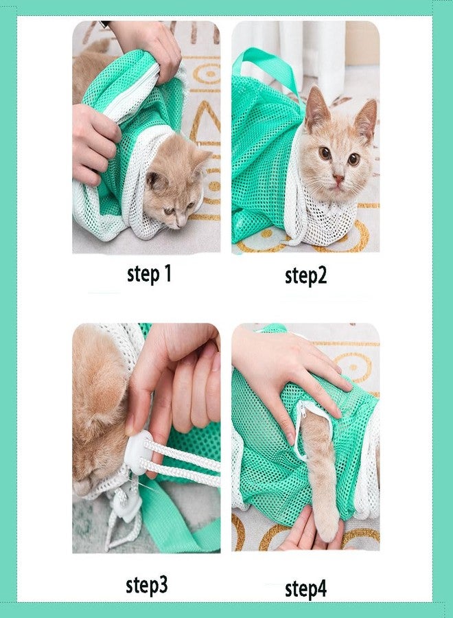 fghuim 6 Pieces Cat Bathing/Grooming Bag, Adjustable Cat Shower Net Bag and Pet Nail Clippers, Nail File, Grooming Gloves, Tick Tool，Pet Dog and Cat Nail Trimming Check. - Image 4